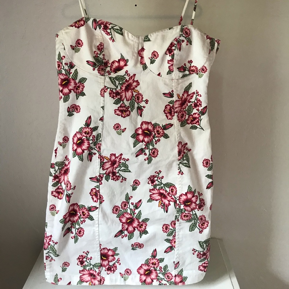 Floral denim dress